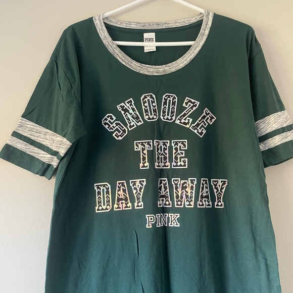 NWOT PINK Victoria’s Secret Sleepshirt, Green - Picture 3 of 7